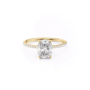 The Pave Maia Set With A 1.5 Carat Elongated Cushion Moissanite