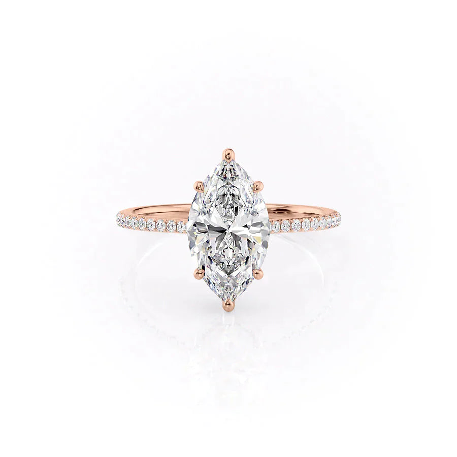 The Pave Maia Set With A 2.5 Carat Marquise Lab Diamond