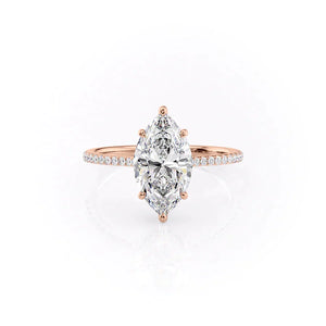 The Pave Maia Set With A 1 Carat Marquise Lab Diamond
