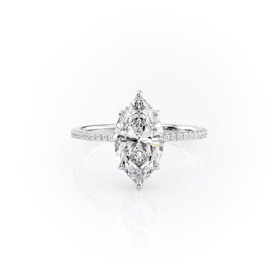 The Pave Maia Set With A 2.5 Carat Marquise Moissanite