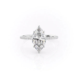 The Pave Maia Set With A 1 Carat Marquise Lab Diamond