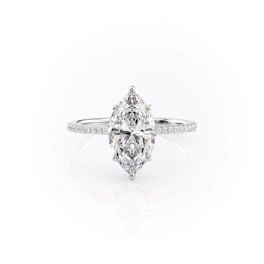 The Pave Maia Set With A 3 Carat Marquise Lab Diamond