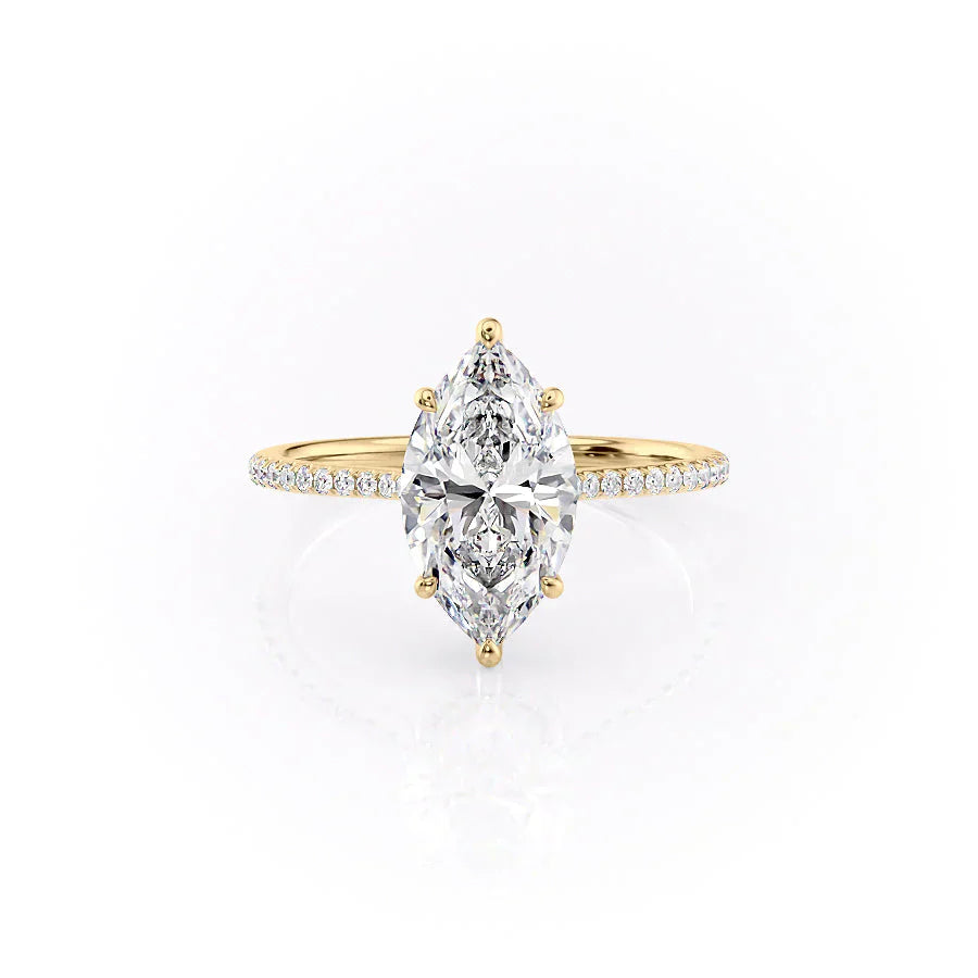 The Pave Maia Set With A 3.5 Carat Marquise Moissanite