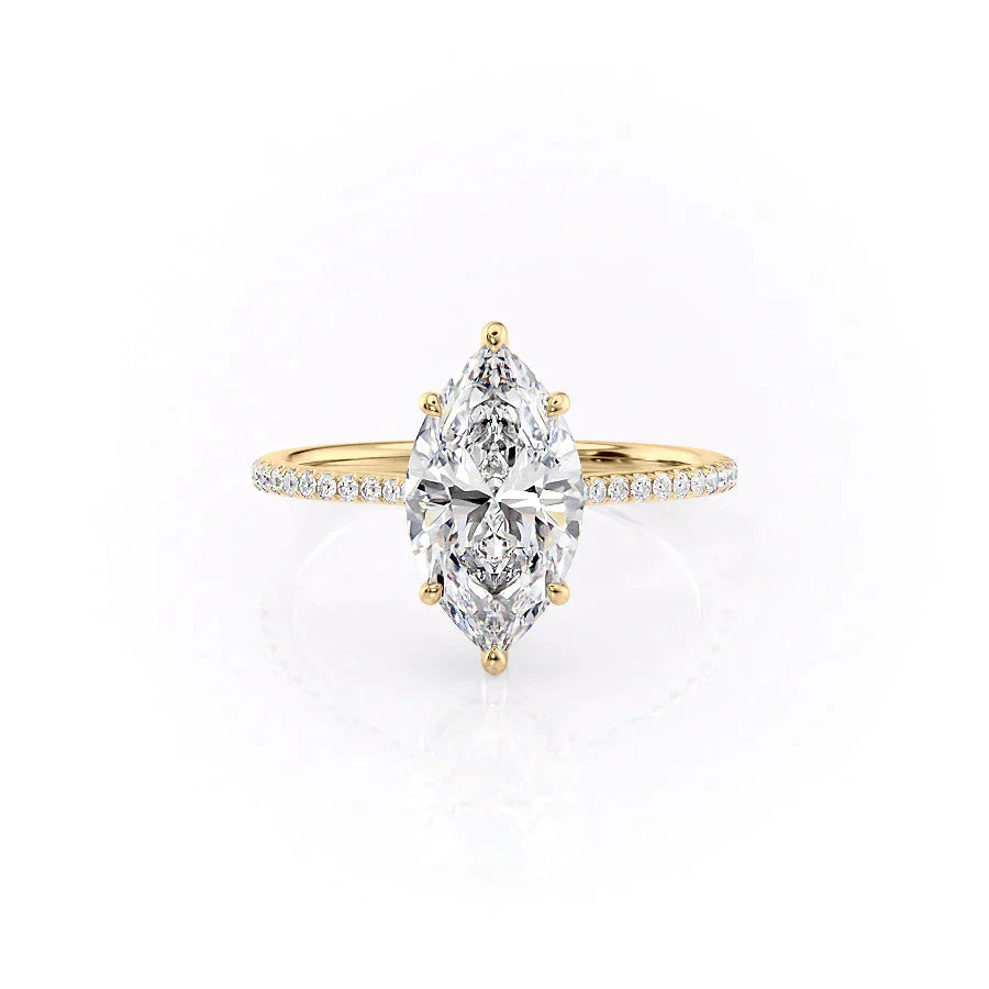 The Pave Maia Set With A 2.5 Carat Marquise Lab Diamond