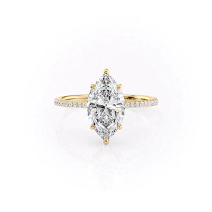 The Pave Maia Set With A 2.5 Carat Marquise Lab Diamond