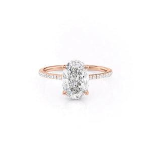The Pave Maia Set With A 1 Carat Oval Lab Diamond