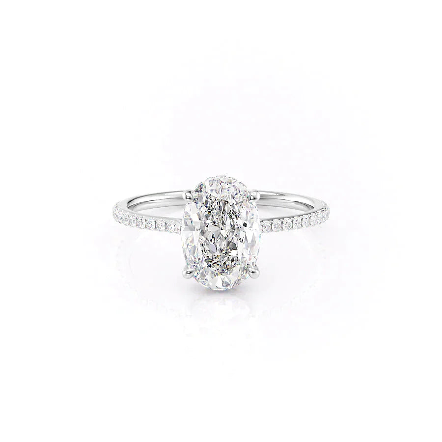 The Pave Maia Set With A 1 Carat Oval Lab Diamond