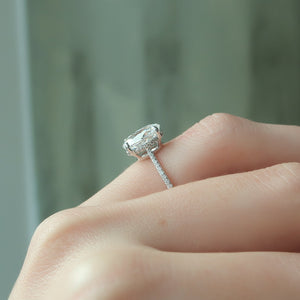 The Pave Maia Set With A 2.5 Carat Oval Lab Diamond