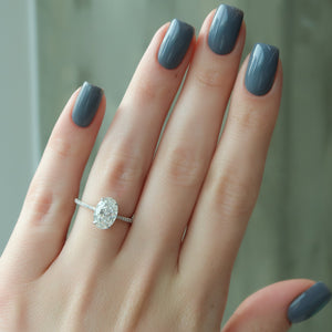 The Pave Maia Set With A 2.5 Carat Oval Lab Diamond