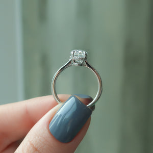 The Pave Maia Set With A 2.5 Carat Oval Lab Diamond