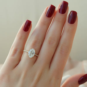 The Pave Maia Set With A 2 Carat Oval Lab Diamond
