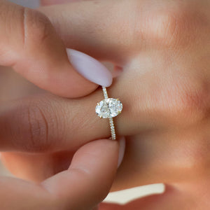 The Pave Maia Set With A 2 Carat Oval Lab Diamond
