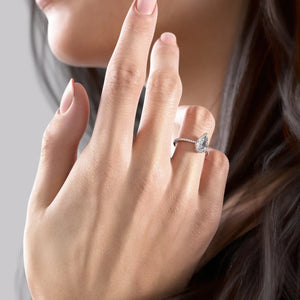 The Pave Maia Set With A 1.5 Carat Pear Moissanite