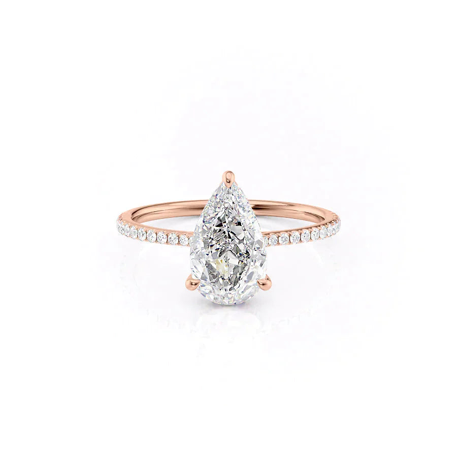 The Pave Maia Set With A 2 Carat Pear Lab Diamond