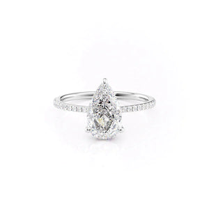 The Pave Maia Set With A 1.5 Carat Pear Lab Diamond