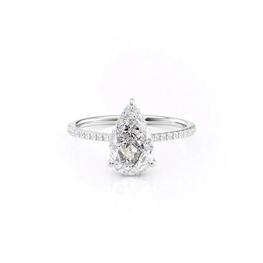 The Pave Maia Set With A 1.5 Carat Pear Lab Diamond
