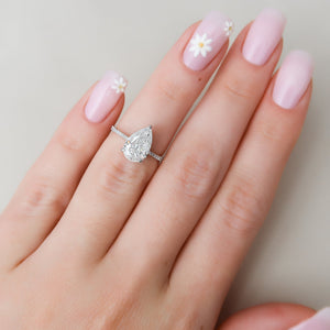 The Pave Maia Set With A 1 Carat Pear Lab Diamond