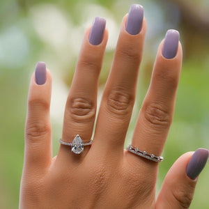 The Pave Maia Set With A 1 Carat Pear Lab Diamond
