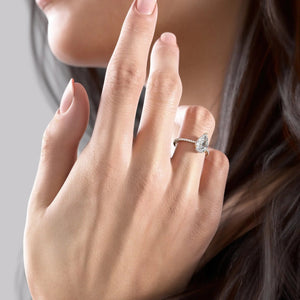 The Pave Maia Set With A 3 Carat Pear Lab Diamond