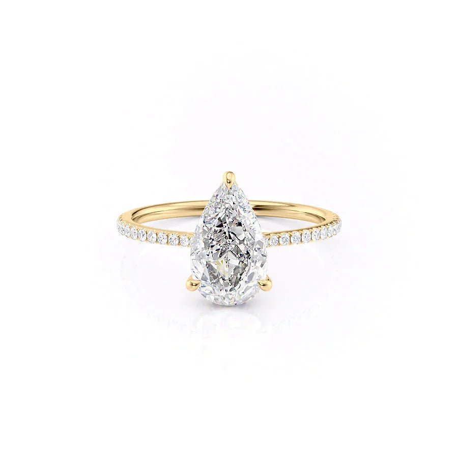 The Pave Maia Set With A 2.5 Carat Pear Moissanite