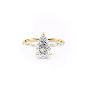 The Pave Maia Set With A 1 Carat Pear Lab Diamond