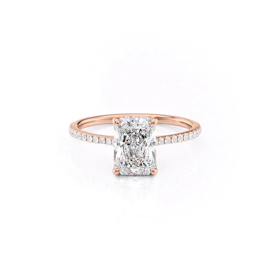 The Pave Maia Set With A 1 Carat Radiant Lab Diamond