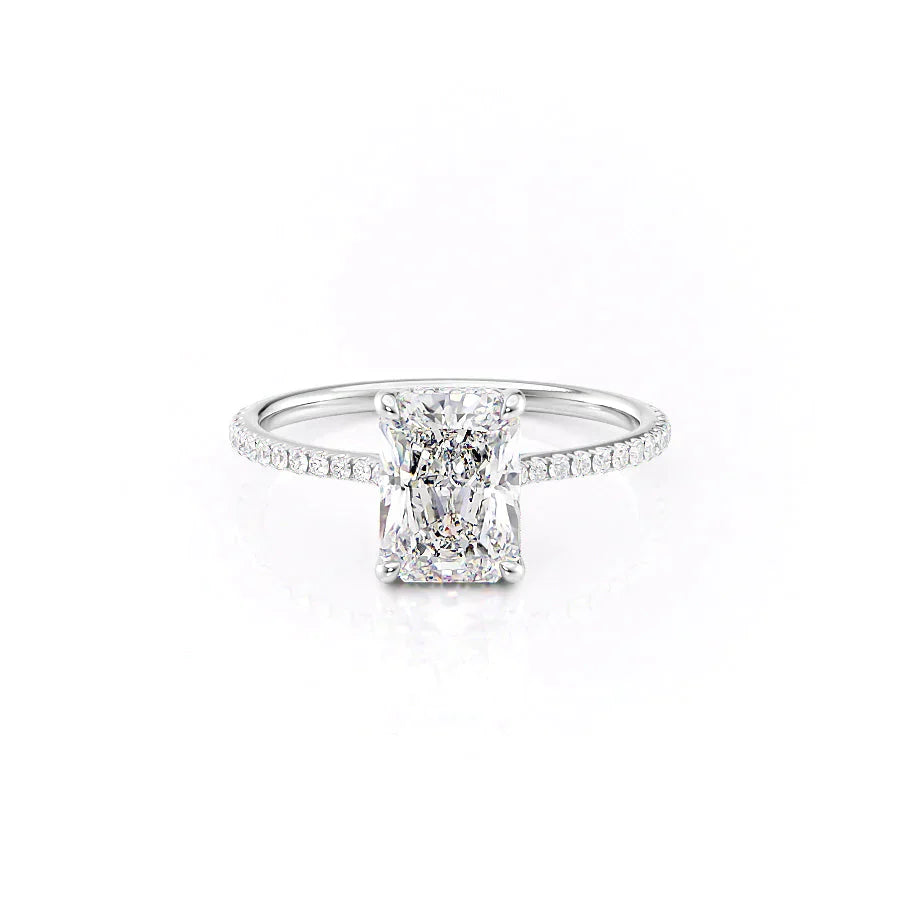 The Pave Maia Set With A 1.5 Carat Radiant Moissanite