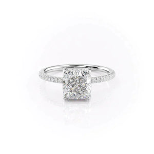 The Mandy Set With A 2.5 Carat Cushion Lab Diamond