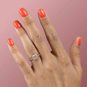 The Mandy Set With A 3 Carat Cushion Lab Diamond