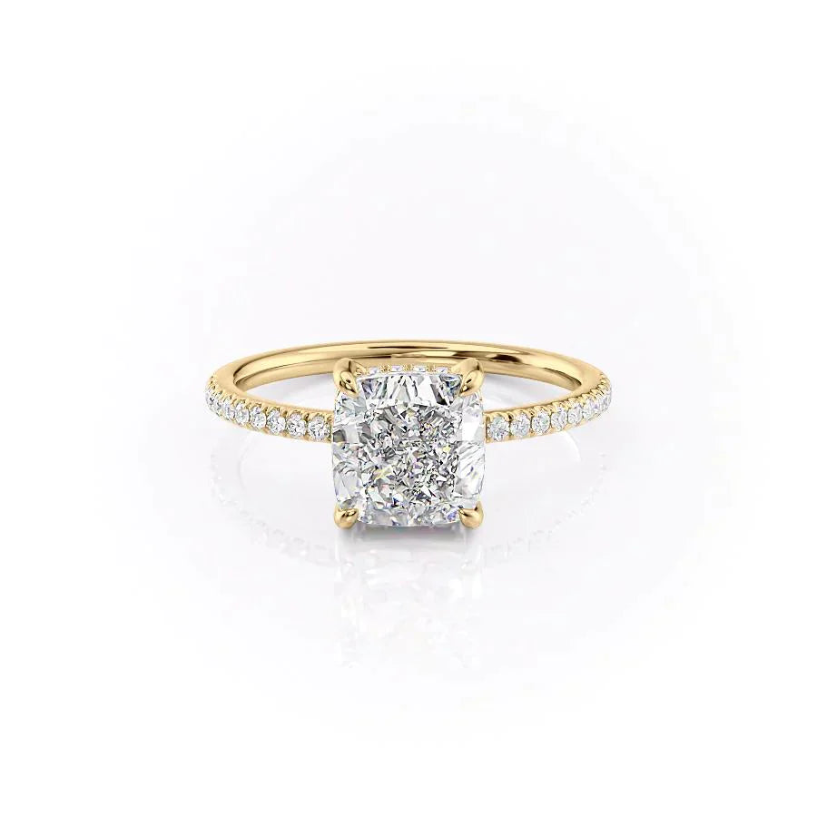 The Mandy Set With A 2.5 Carat Cushion Lab Diamond
