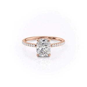 The Mandy Set With A 1.5 Carat Elongated Cushion Lab Diamond