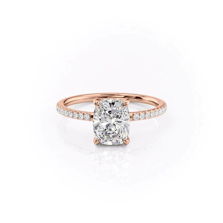 The Mandy Set With A 2 Carat Elongated Cushion Lab Diamond