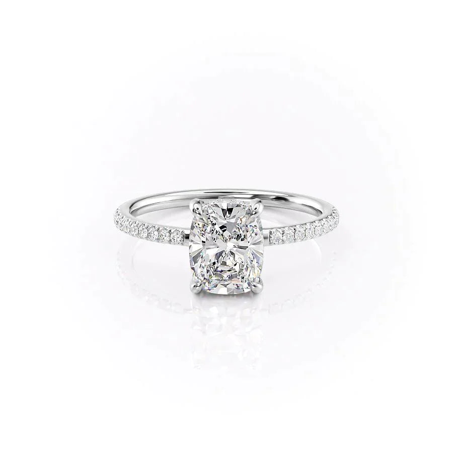 The Mandy Set With A 1 Carat Elongated Cushion Lab Diamond