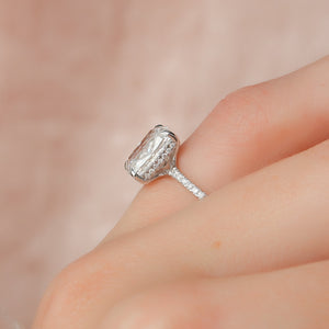 The Mandy Set With A 2 Carat Elongated Cushion Lab Diamond