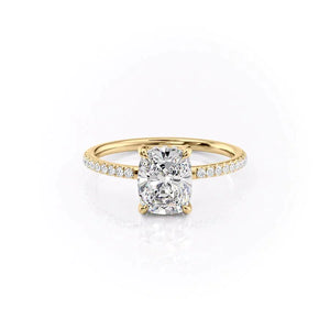 The Mandy Set With A 1.5 Carat Elongated Cushion Lab Diamond