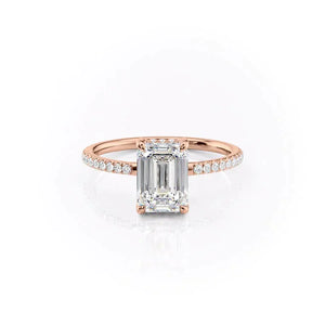 The Mandy Set With A 3 Carat Emerald Lab Diamond