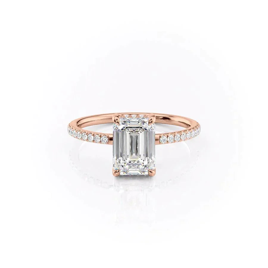 The Mandy Set With A 1 Carat Emerald Lab Diamond