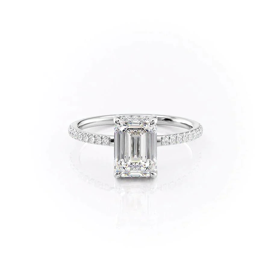 The Mandy Set With A 3 Carat Emerald Lab Diamond