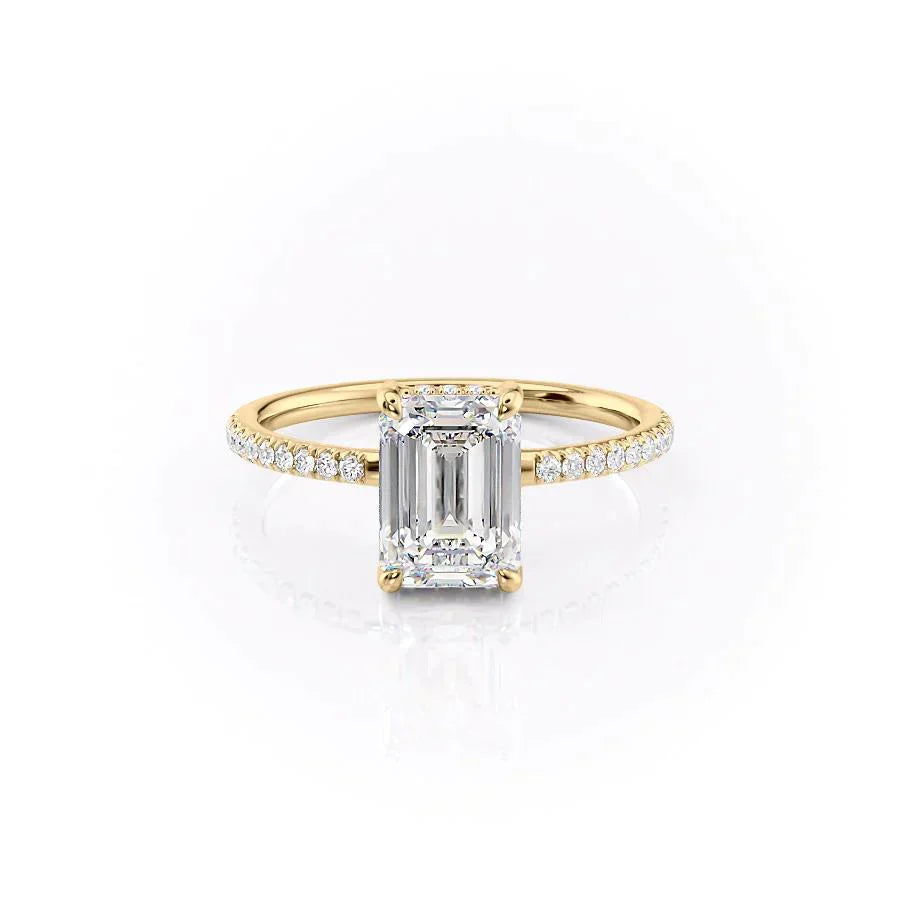 The Mandy Set With A 3 Carat Emerald Lab Diamond