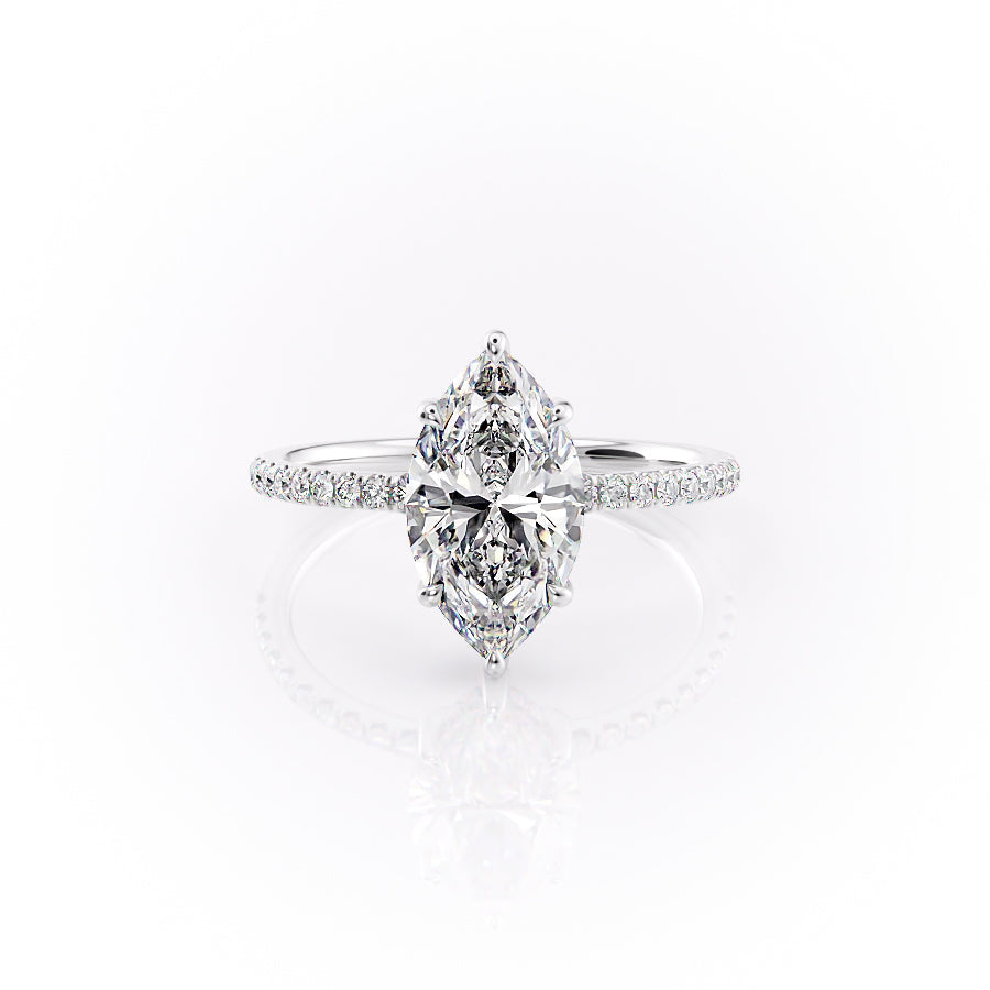 The Mandy Set With A 3 Carat Marquise Lab Diamond