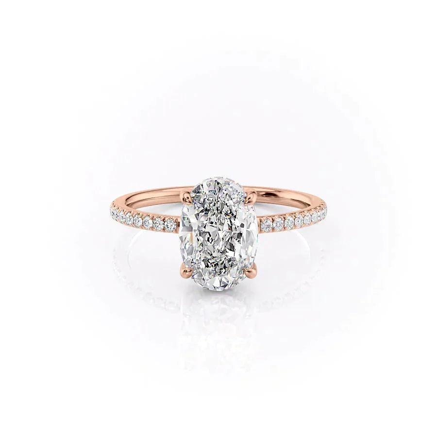 The Mandy Set With A 1.5 Carat Oval Lab Diamond