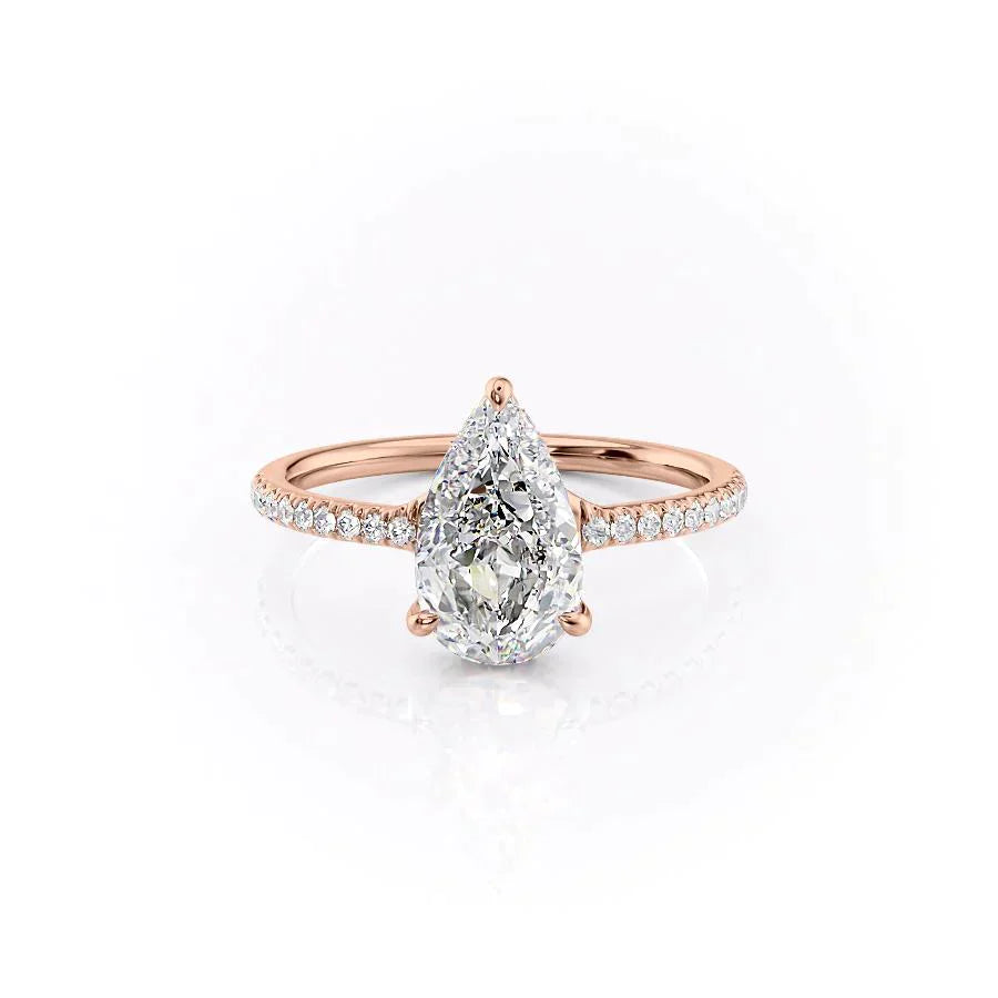 The Mandy Set With A 2.5 Carat Pear Lab Diamond