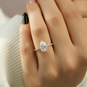 The Mandy Set With A 1 Carat Pear Lab Diamond