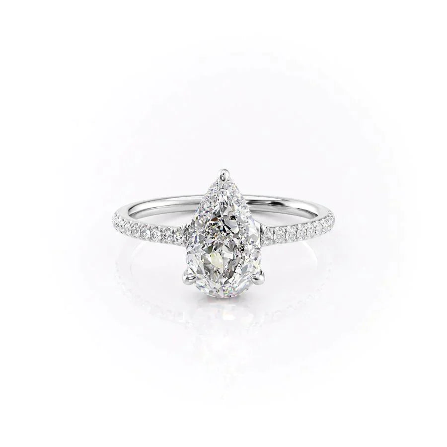 The Mandy Set With A 2 Carat Pear Lab Diamond