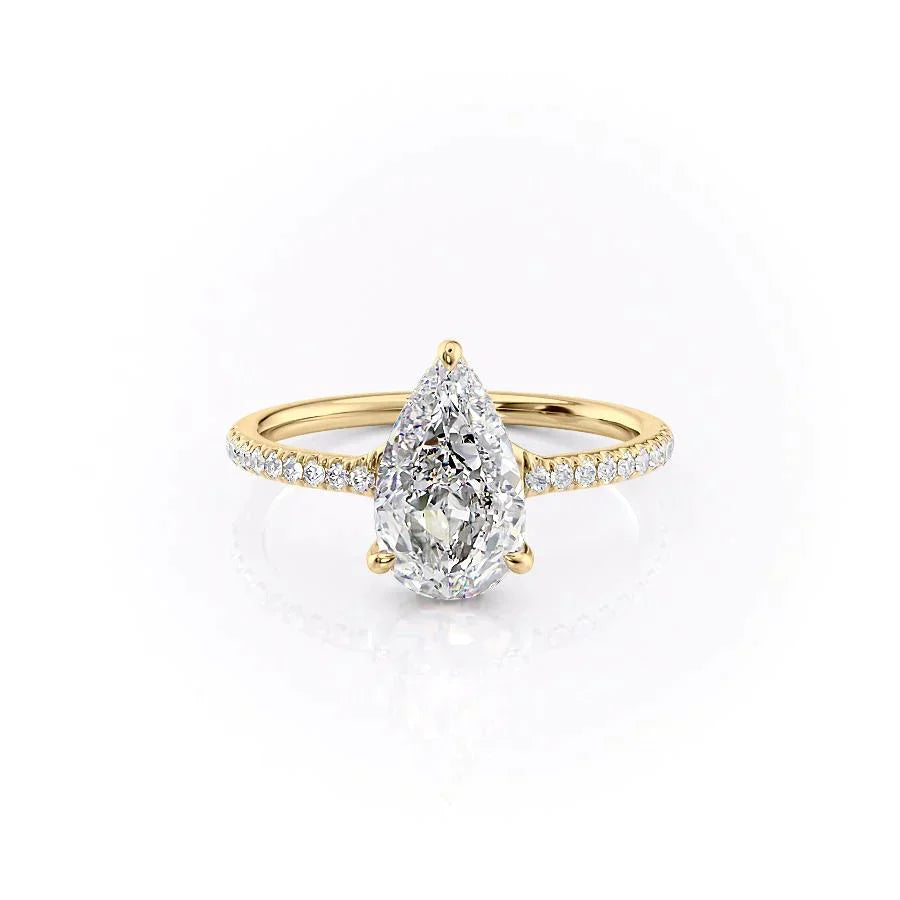 The Mandy Set With A 3 Carat Pear Lab Diamond