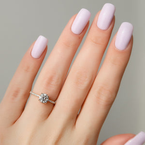 The Mandy Set With A 3 Carat Round Lab Diamond