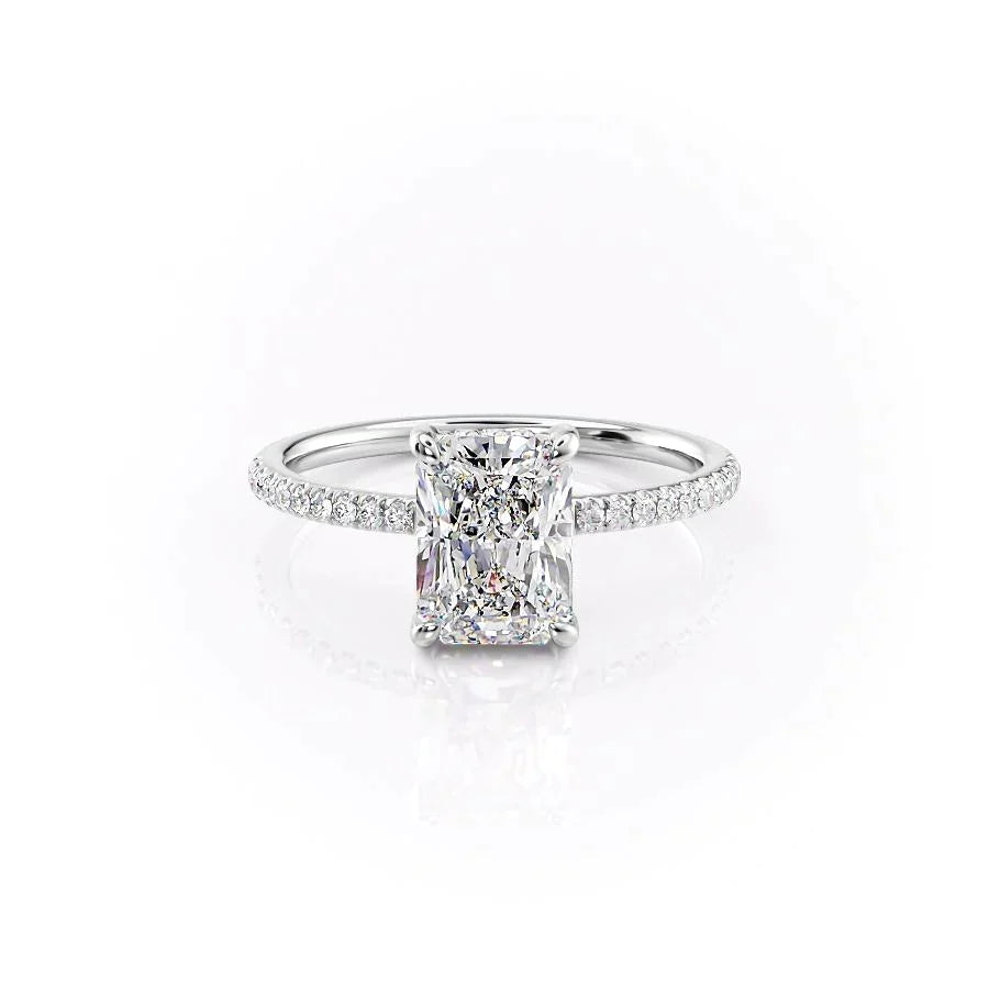 The Mandy Set With A 2.5 Carat Radiant Lab Diamond