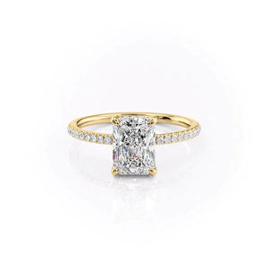 The Mandy Set With A 2.5 Carat Radiant Lab Diamond
