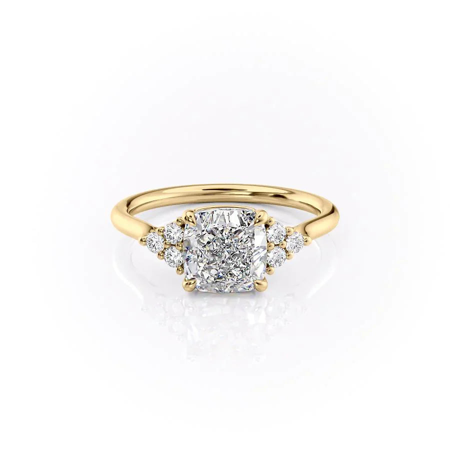 The Scarlett Set With A 2.5 Carat Cushion Moissanite