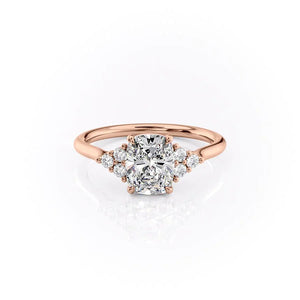 The Scarlett Set With A 3.5 Carat Elongated Cushion Moissanite